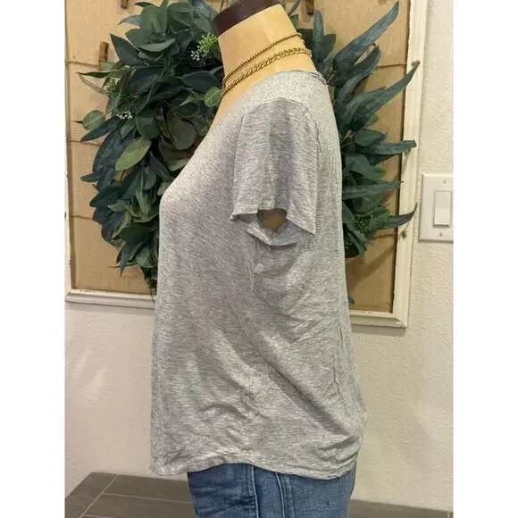 VINCE Heather Gray V Neck Tee T-Shirt Top Women size XS - Picture 3 of 8